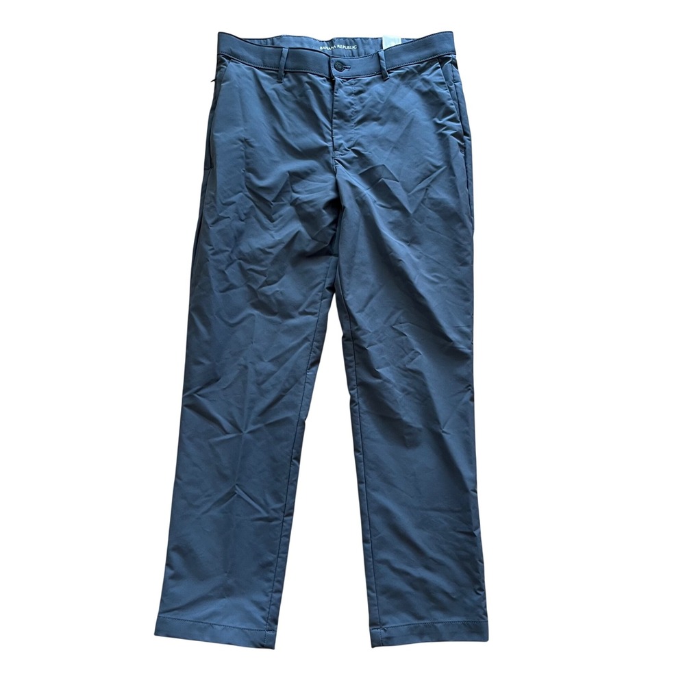Banana Republic Men Core Temp Slim Straight Pants 32x30 Blue Grey Chino Trousers